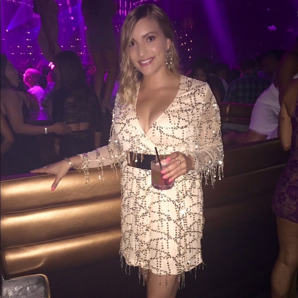 Beautiful Missguided Gold Sequin Short Dress!